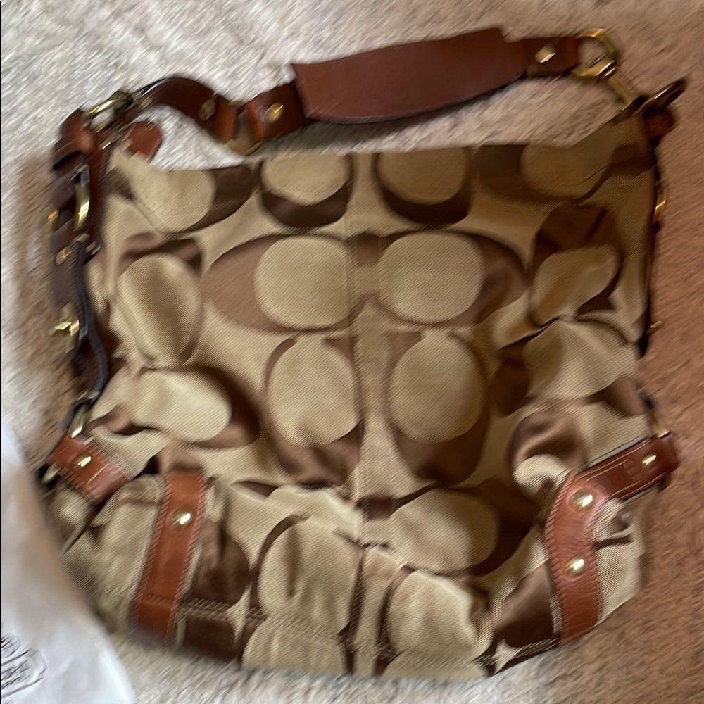 Coach Brown Signature Canvas Shoulder Bag